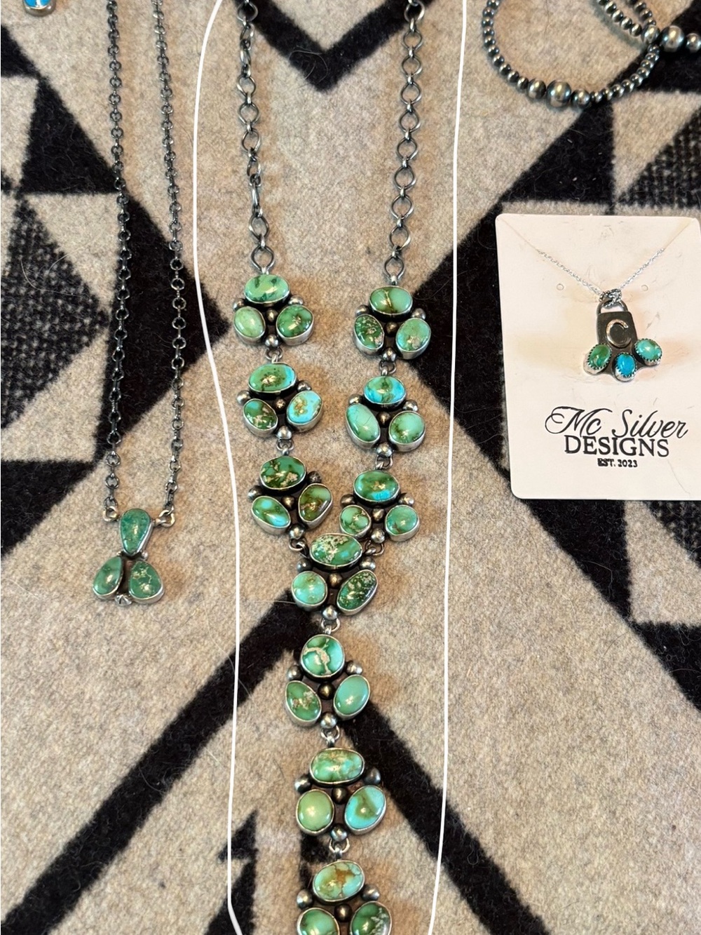 Sonoran Turquoise Cluster Lariat Necklace